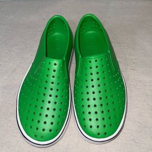 Native size juniors 3. green water shoes(never worn)